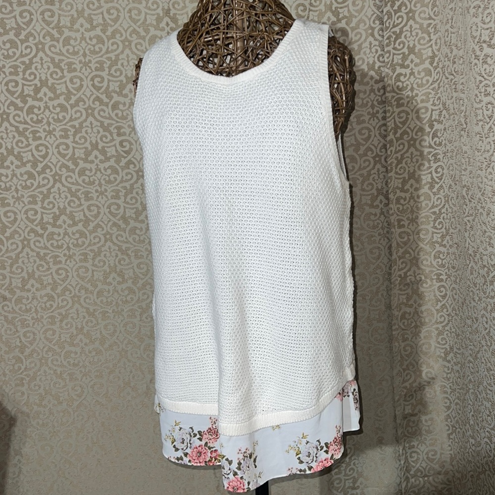 EUC! LOFT, Sweater tank vest, Multimedia, off white/cream, Large